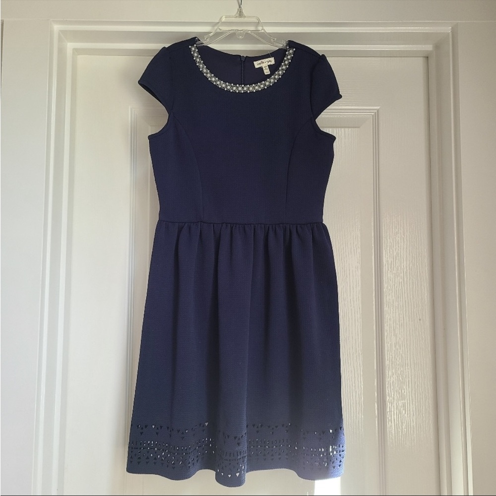 Navy blue dress.